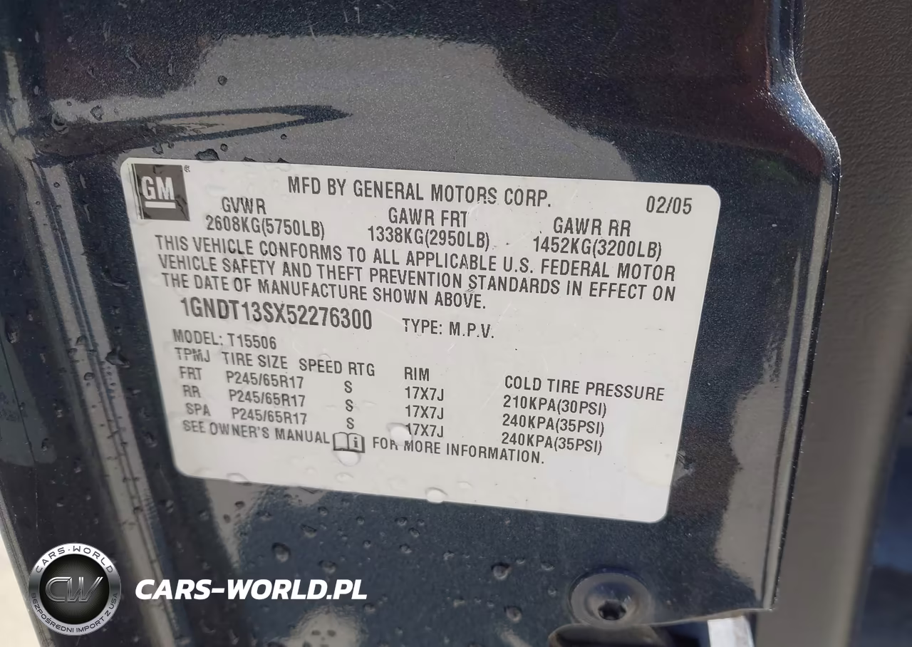 2005 Chevrolet Trailblazer Lt VIN:1GNDT13SX52276300 - 9
