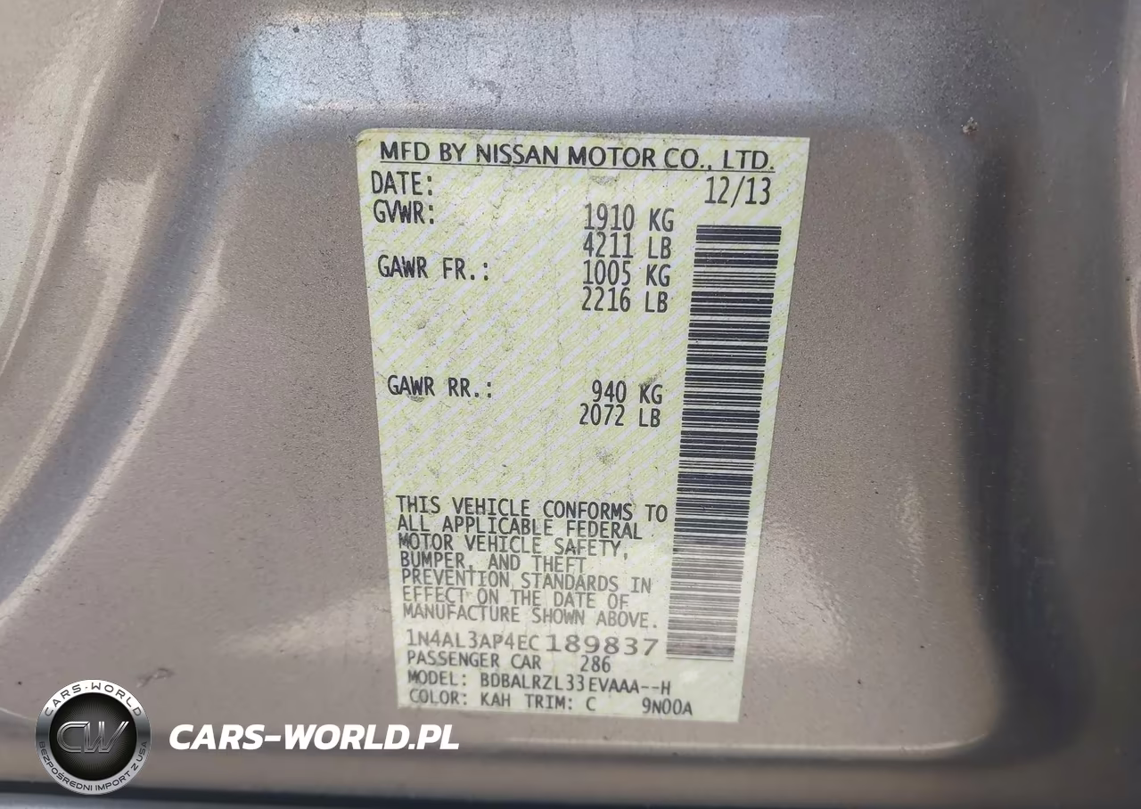 2014 Nissan Altima 2.5 S VIN:1N4AL3AP4EC189837 - 9