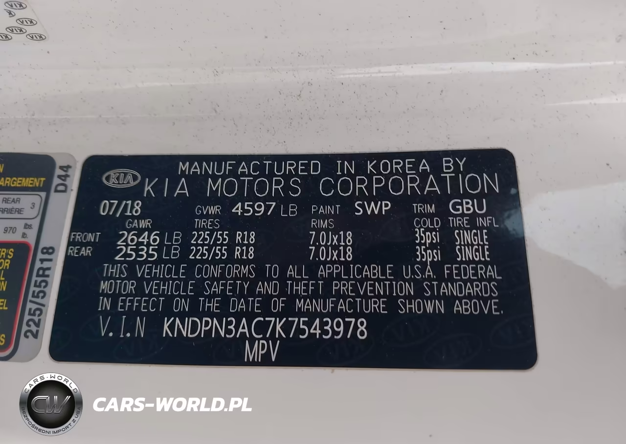 2019 Kia Sportage Ex VIN:KNDPN3AC7K7543978 - 9