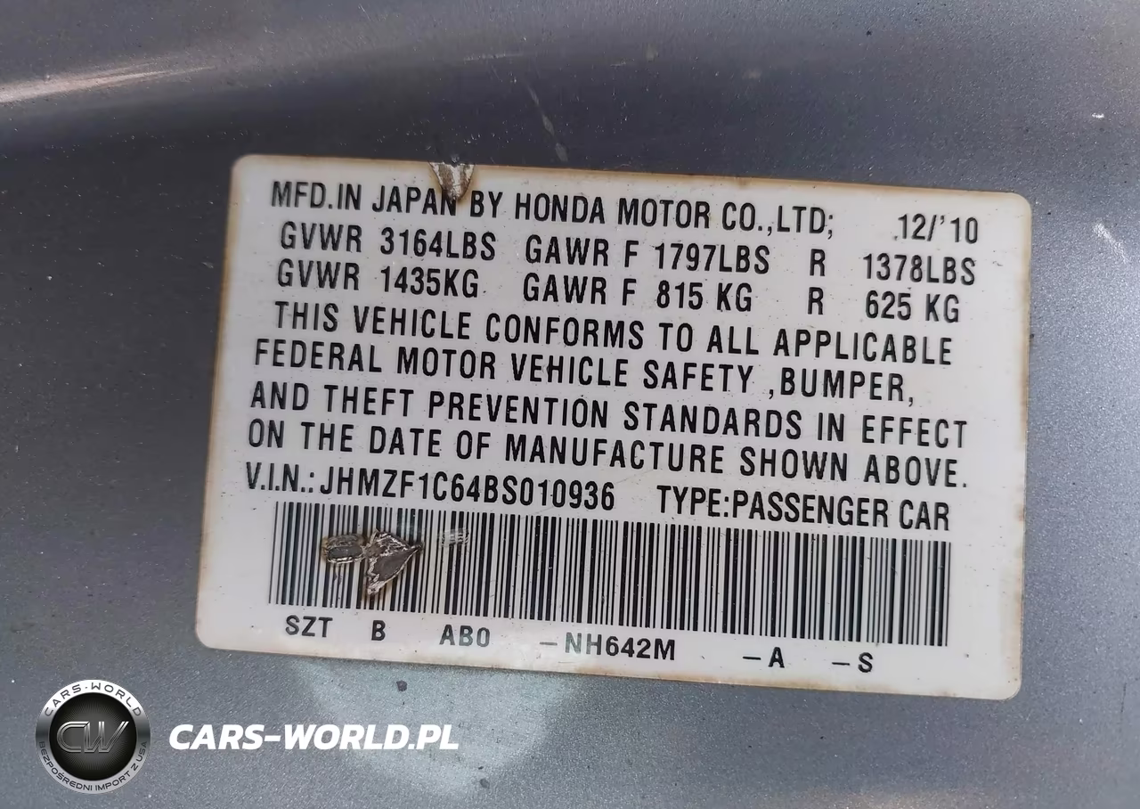 2011 Honda Cr-Z Ex VIN:JHMZF1C64BS010936 - 9