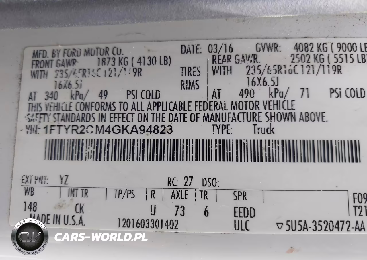 2016 Ford Transit-250 VIN:1FTYR2CM4GKA94823 - 9