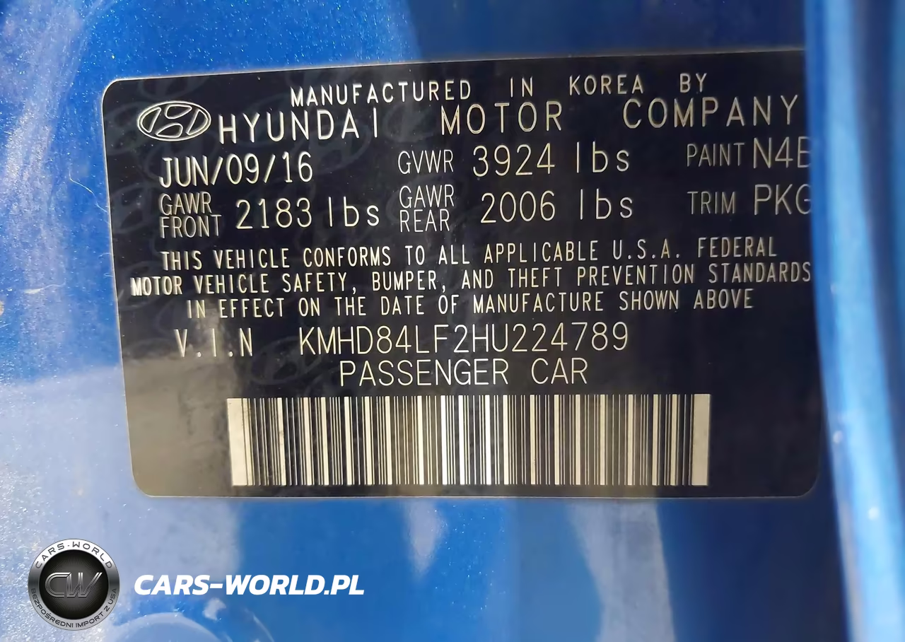 2017 Hyundai Elantra Se VIN:KMHD84LF2HU224789 - 9