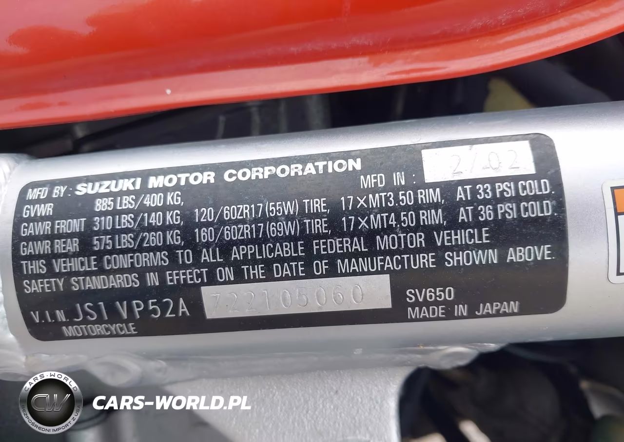 2002 Suzuki Sv650 S VIN:JS1VP52A722105060 - 10