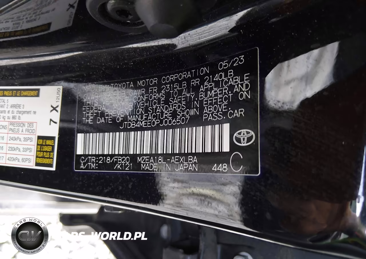 2023 Toyota Corolla Le VIN:JTDB4MEE0PJ006507 - 9