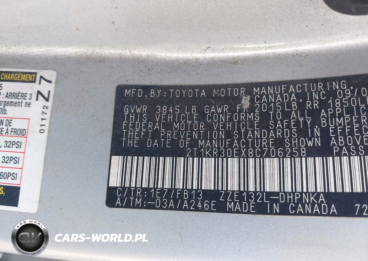 2008 Toyota Matrix Xr VIN:2T1KR30EX8C706258 - 9