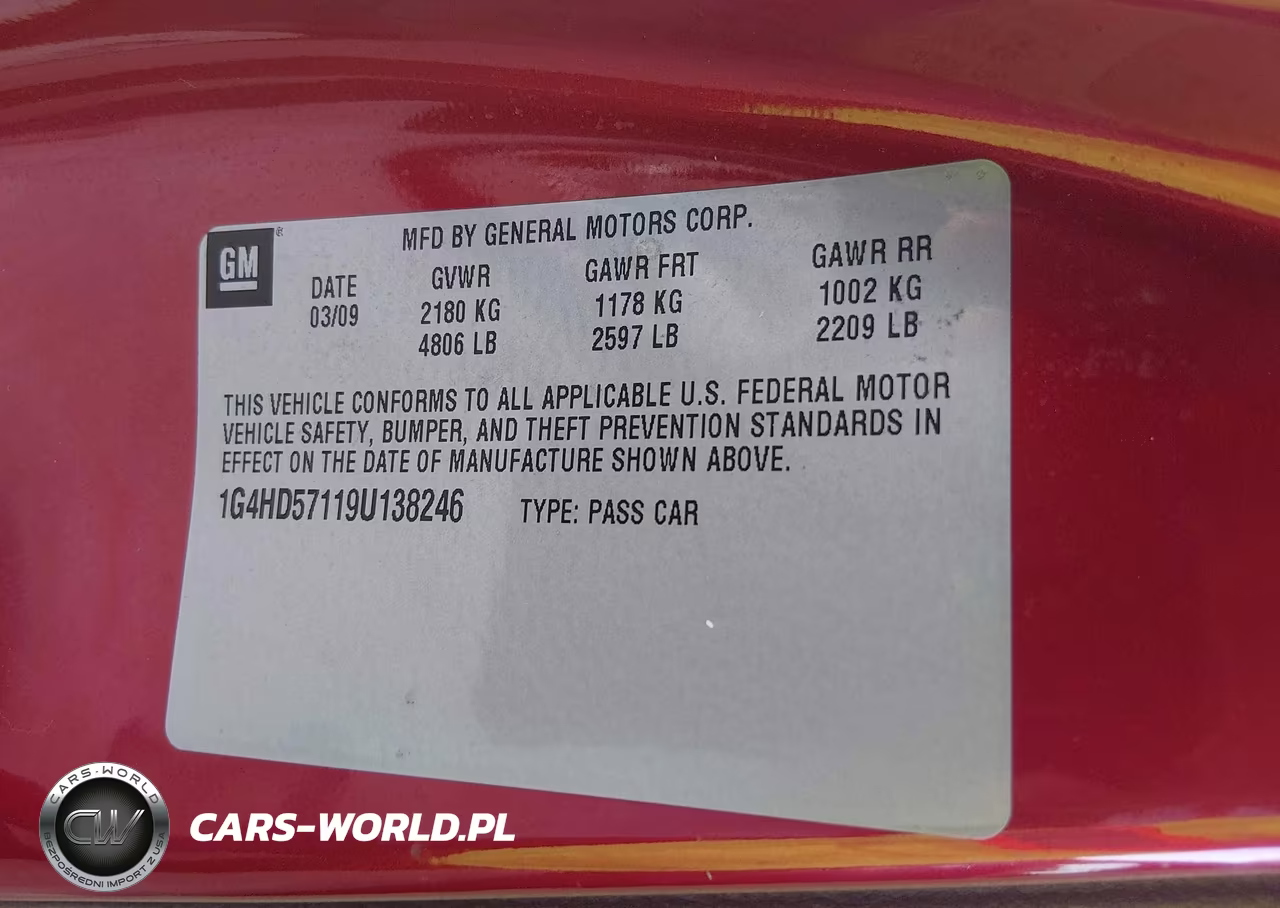 2009 Buick Lucerne Cxl VIN:1G4HD57119U138246 - 9