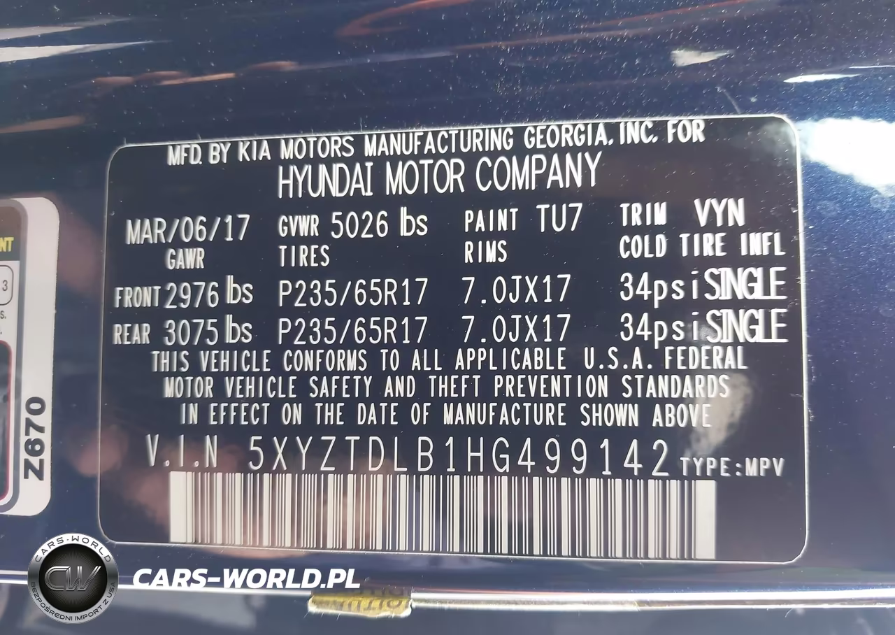 2017 Hyundai Santa Fe Sport 2.4L VIN:5XYZTDLB1HG499142 - 9