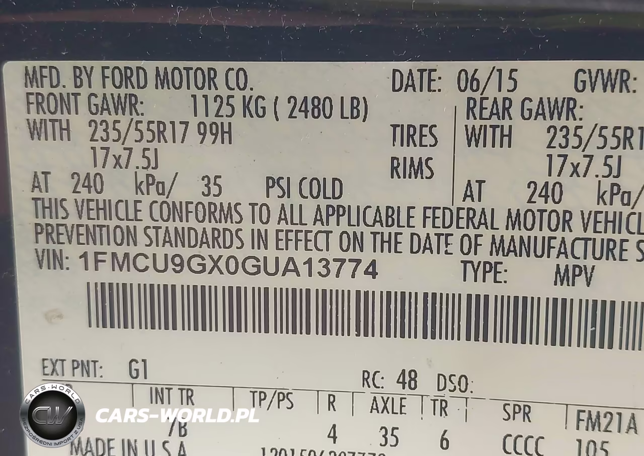 2016 Ford Escape Se VIN:1FMCU9GX0GUA13774 - 9
