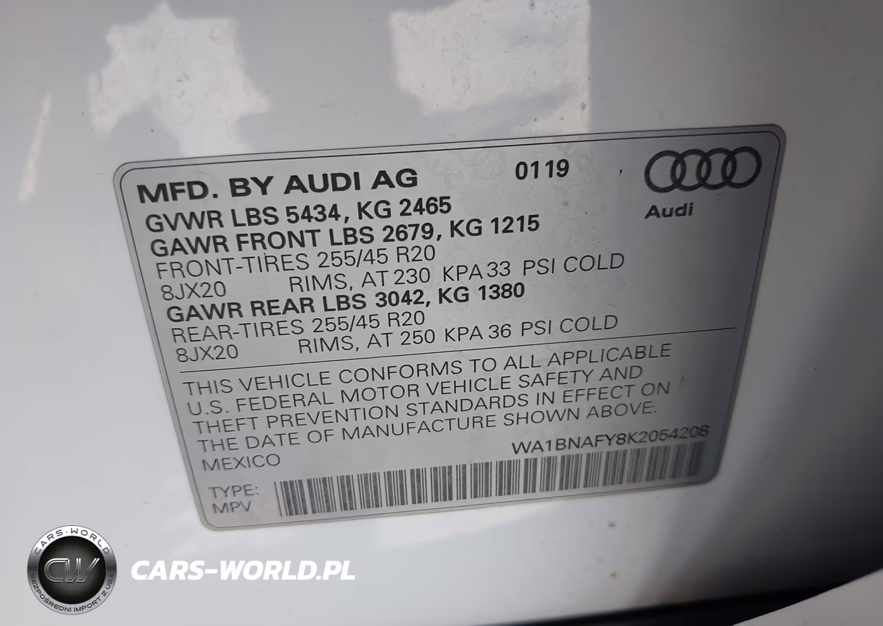 2019 Audi Q5 45 Premium VIN:WA1BNAFY8K2054208 - 9