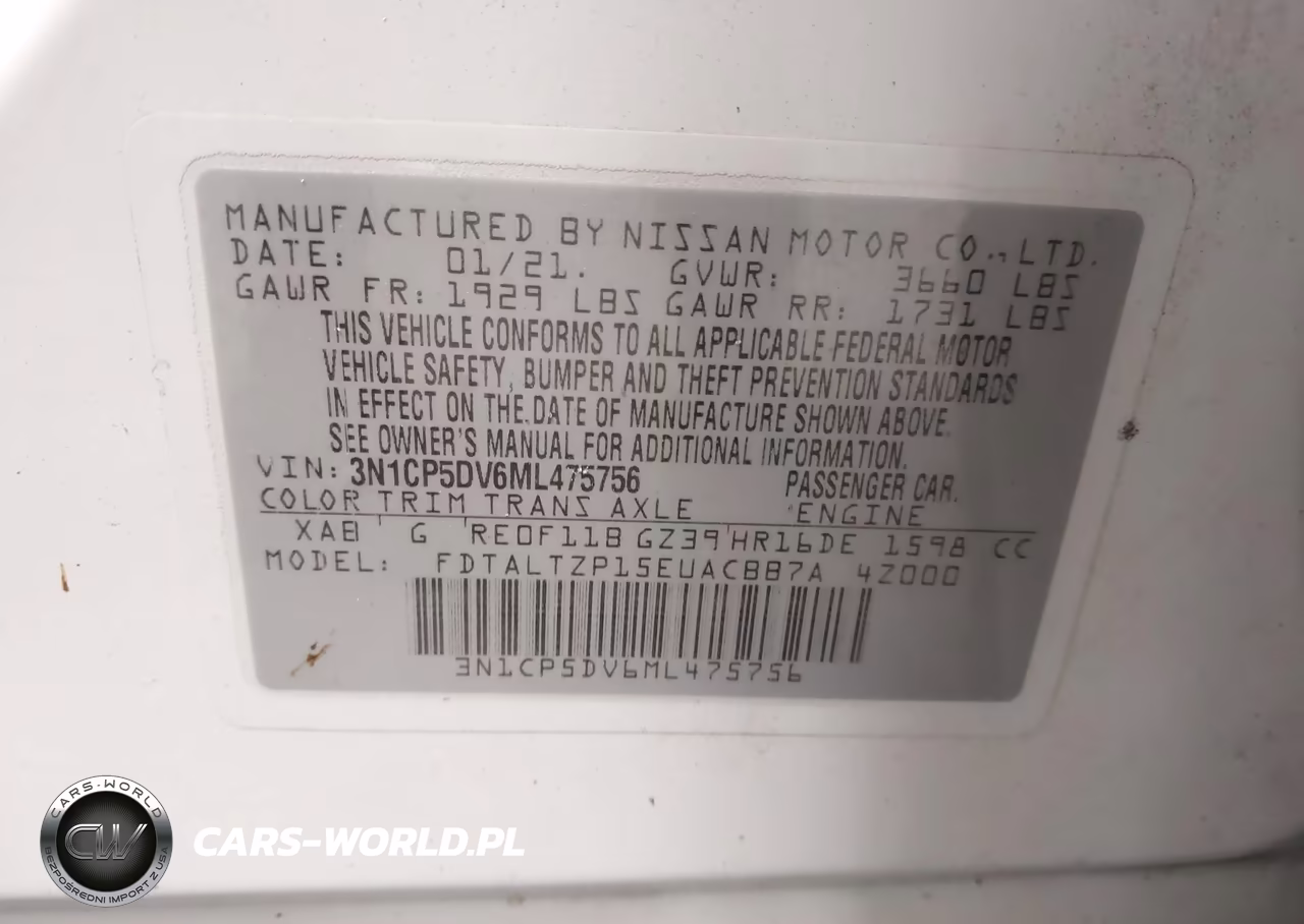 2021 Nissan Kicks Sr Xtronic Cvt VIN:3N1CP5DV6ML475756 - 9