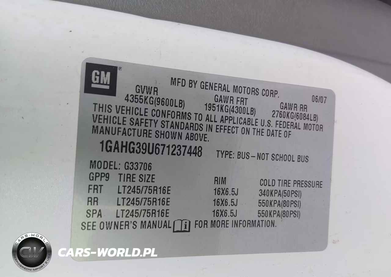 2007 Chevrolet Express Passenger Ls VIN:1GAHG39U671237448 - 9