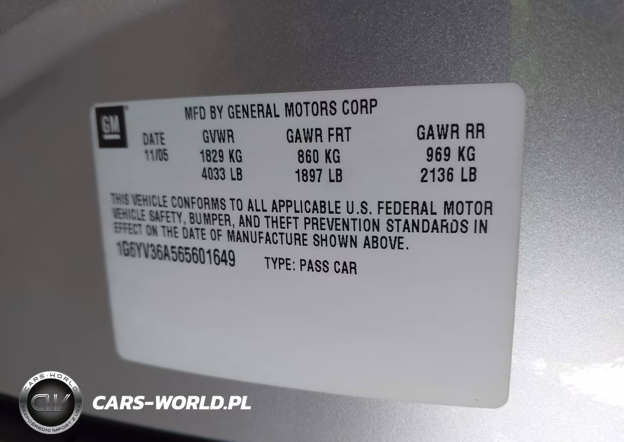 2006 Cadillac Xlr VIN:1G6YV36A565601649 - 9