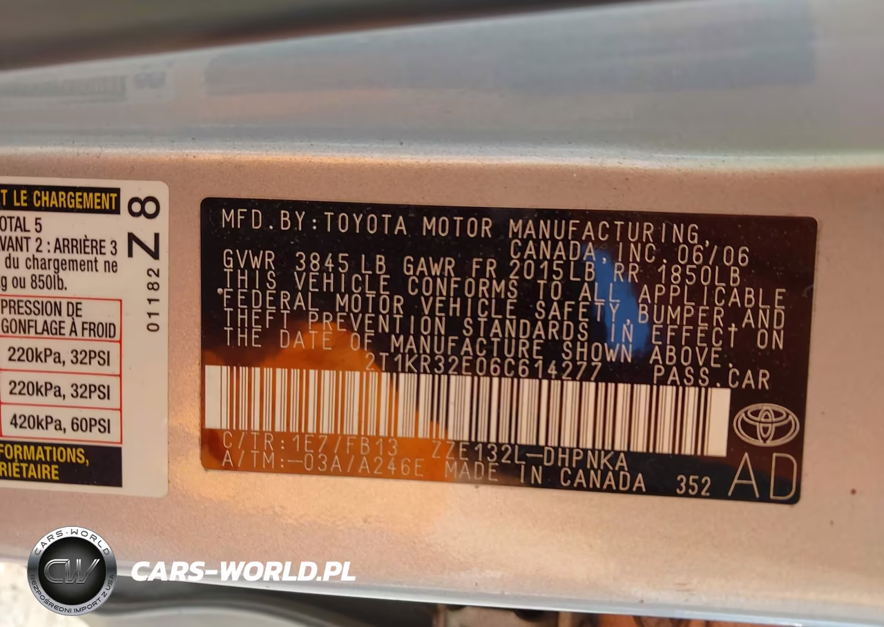 2006 Toyota Corolla Matrix Xr VIN:2T1KR32E06C614277 - 9