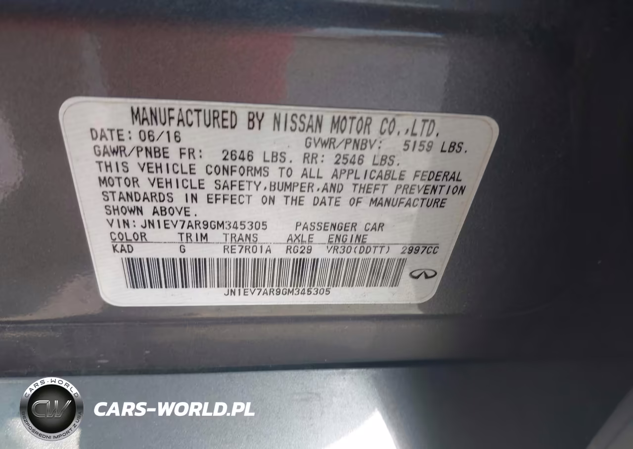 2016 Infiniti Q50 3.0T Premium VIN:JN1EV7AR9GM345305 - 9