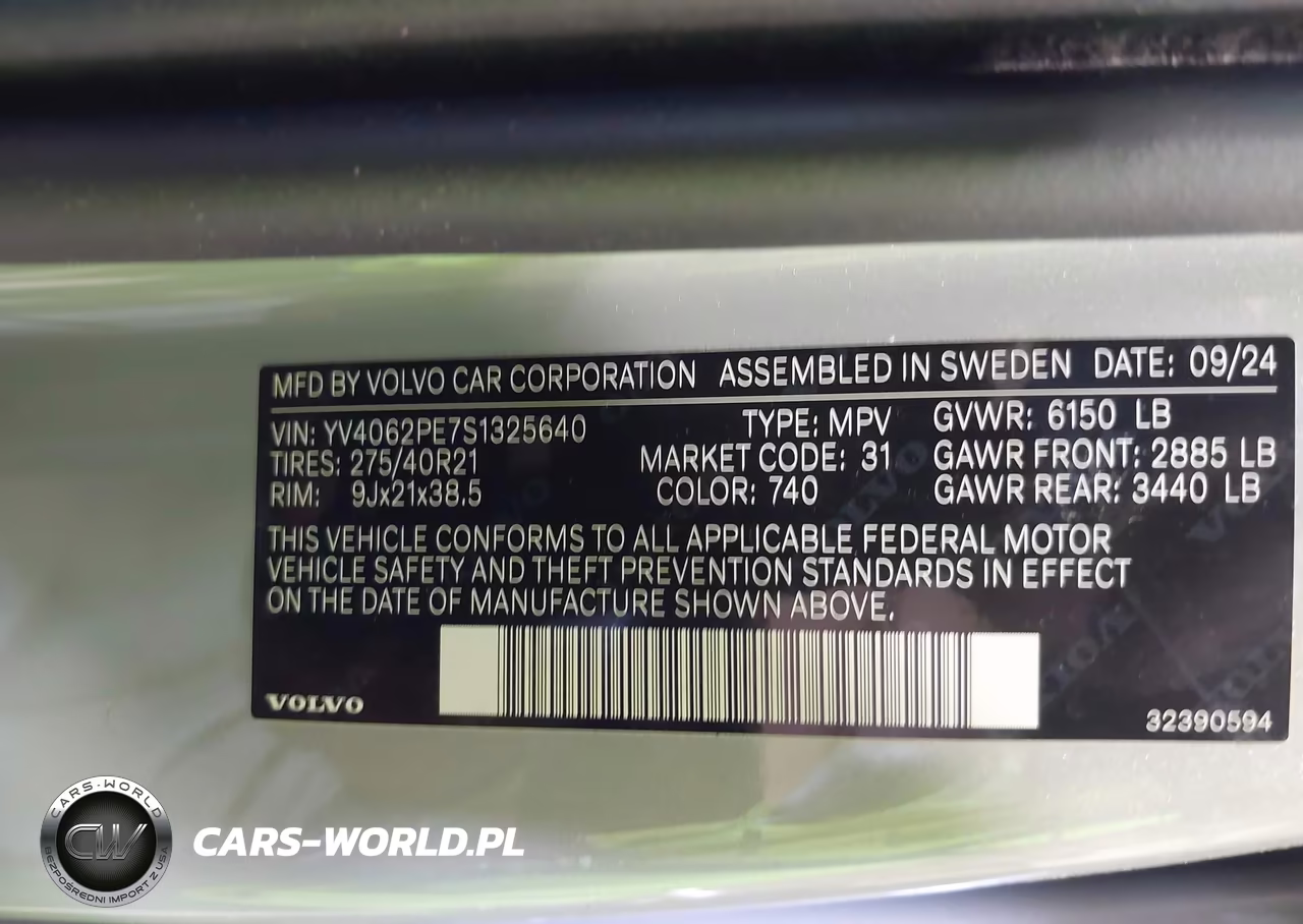 2025 Volvo Xc90 B6 Plus 7-Seater VIN:YV4062PE7S1325640 - 9
