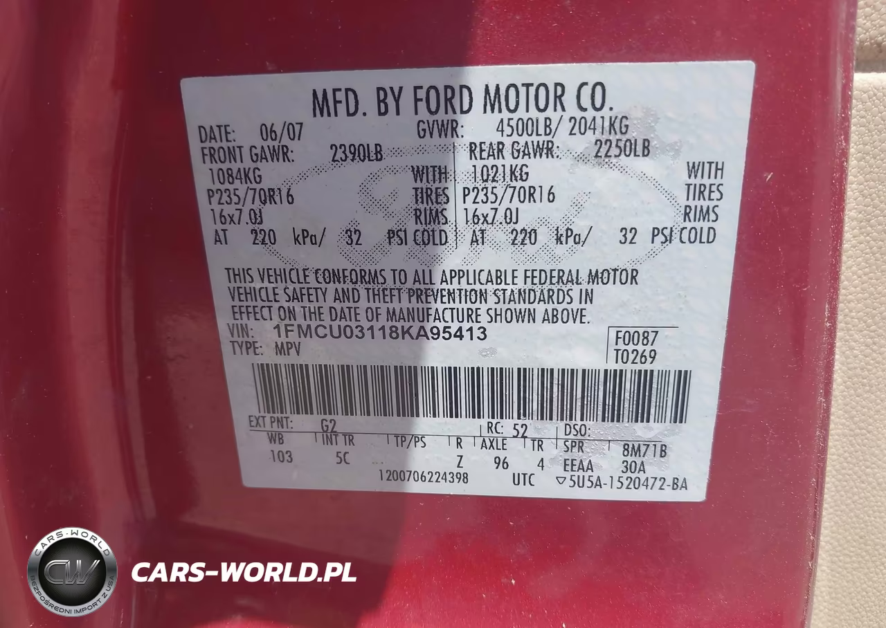 2008 Ford Escape Xlt VIN:1FMCU03118KA95413 - 9