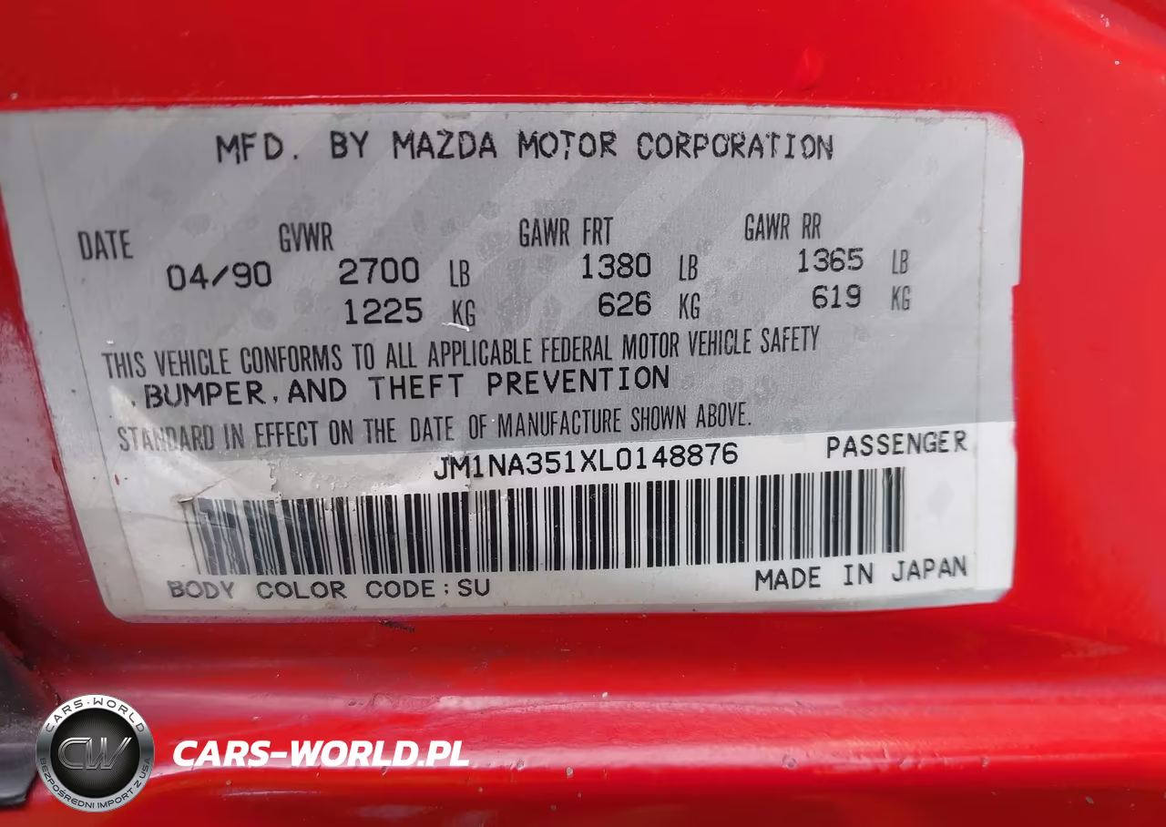 1990 Mazda Mx-5 Miata VIN:JM1NA351XL0148876 - 9
