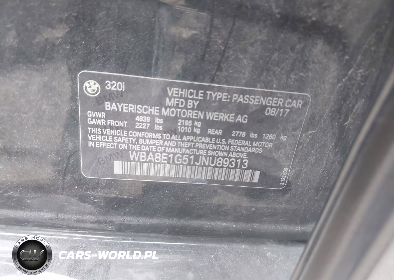 2018 BMW 320I VIN:WBA8E1G51JNU89313 - 9