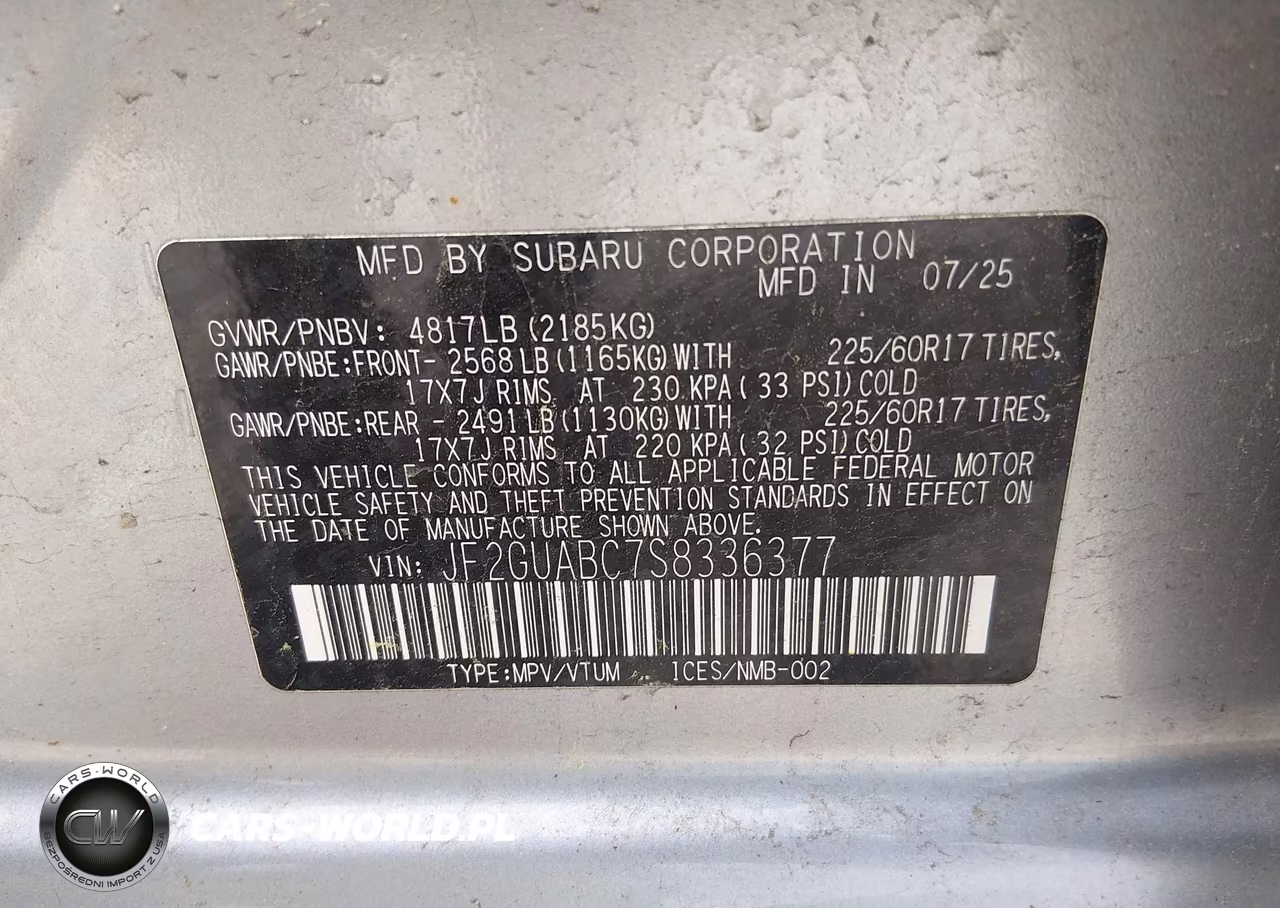 2025 Subaru Crosstrek VIN:JF2GUABC7S8336377 - 9