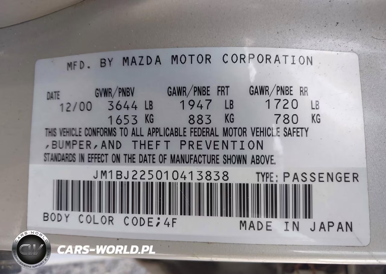 2001 Mazda Protege Es-Lx VIN:JM1BJ225010413838 - 9