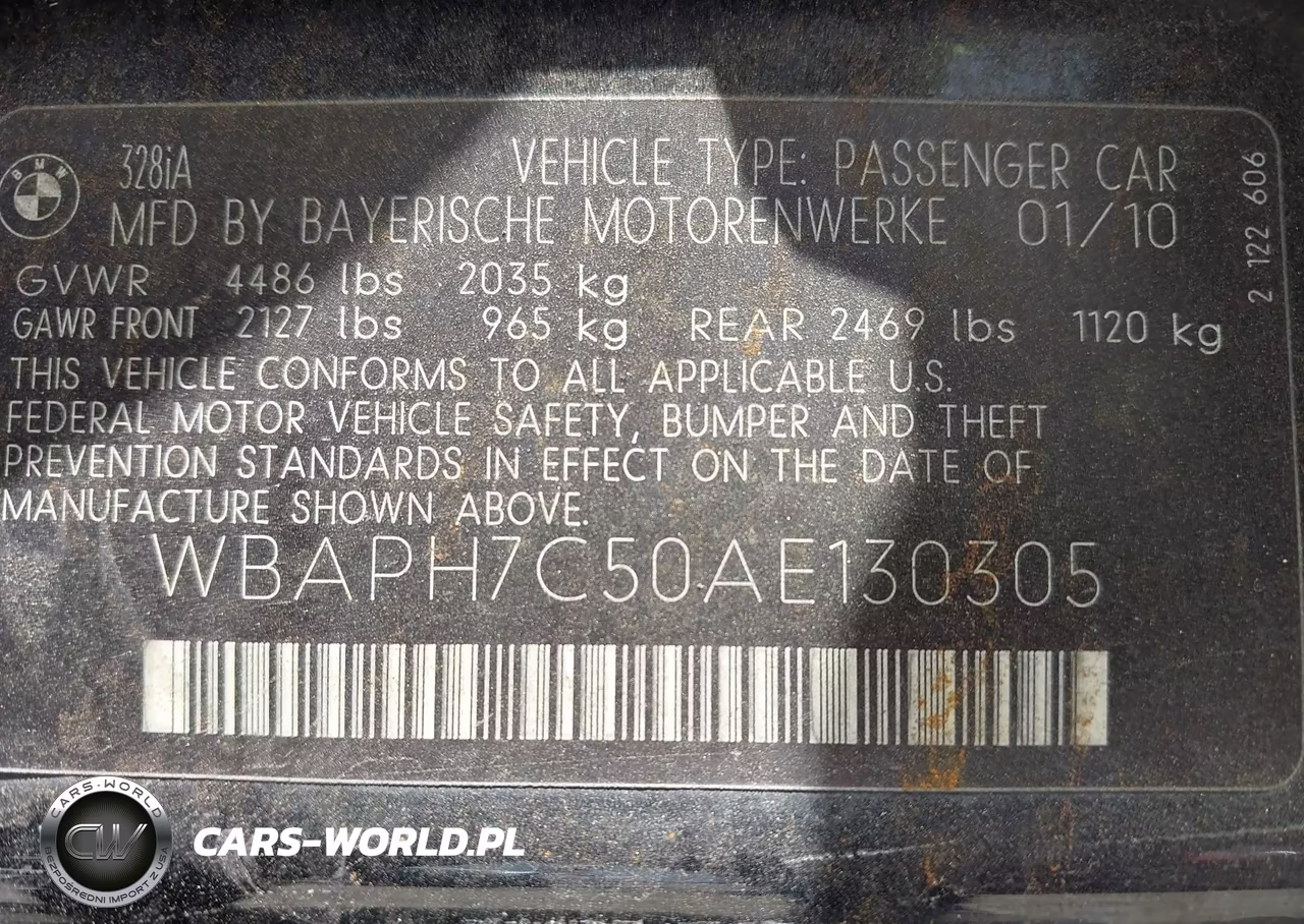 2010 BMW 328I VIN:WBAPH7C50AE130305 - 9