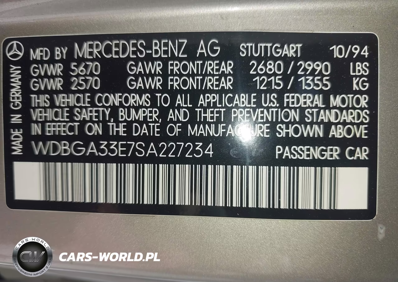 1995 Mercedes-Benz S 320 VIN:WDBGA33E7SA227234 - 9
