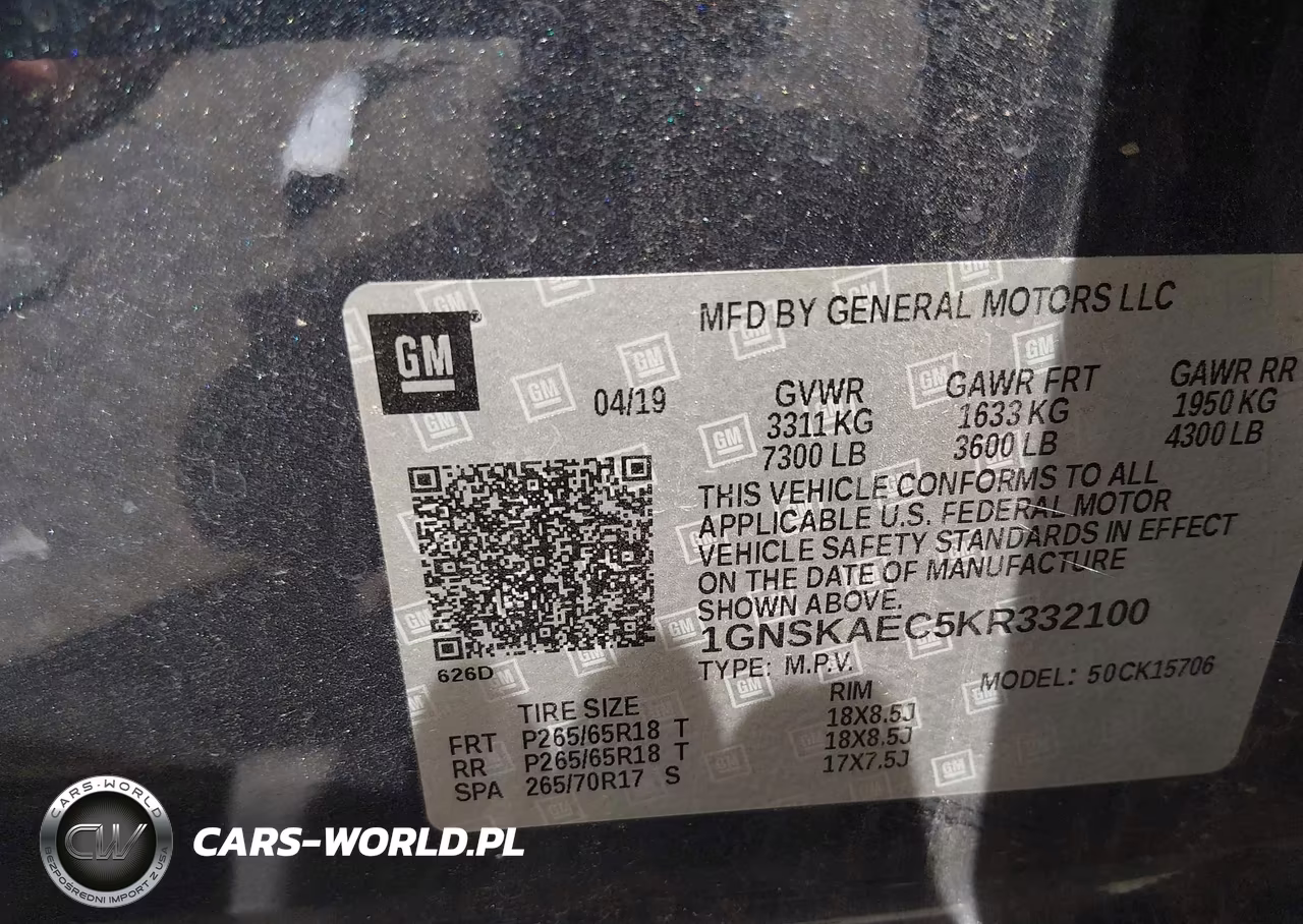 2019 Chevrolet Tahoe Ls VIN:1GNSKAEC5KR332100 - 9