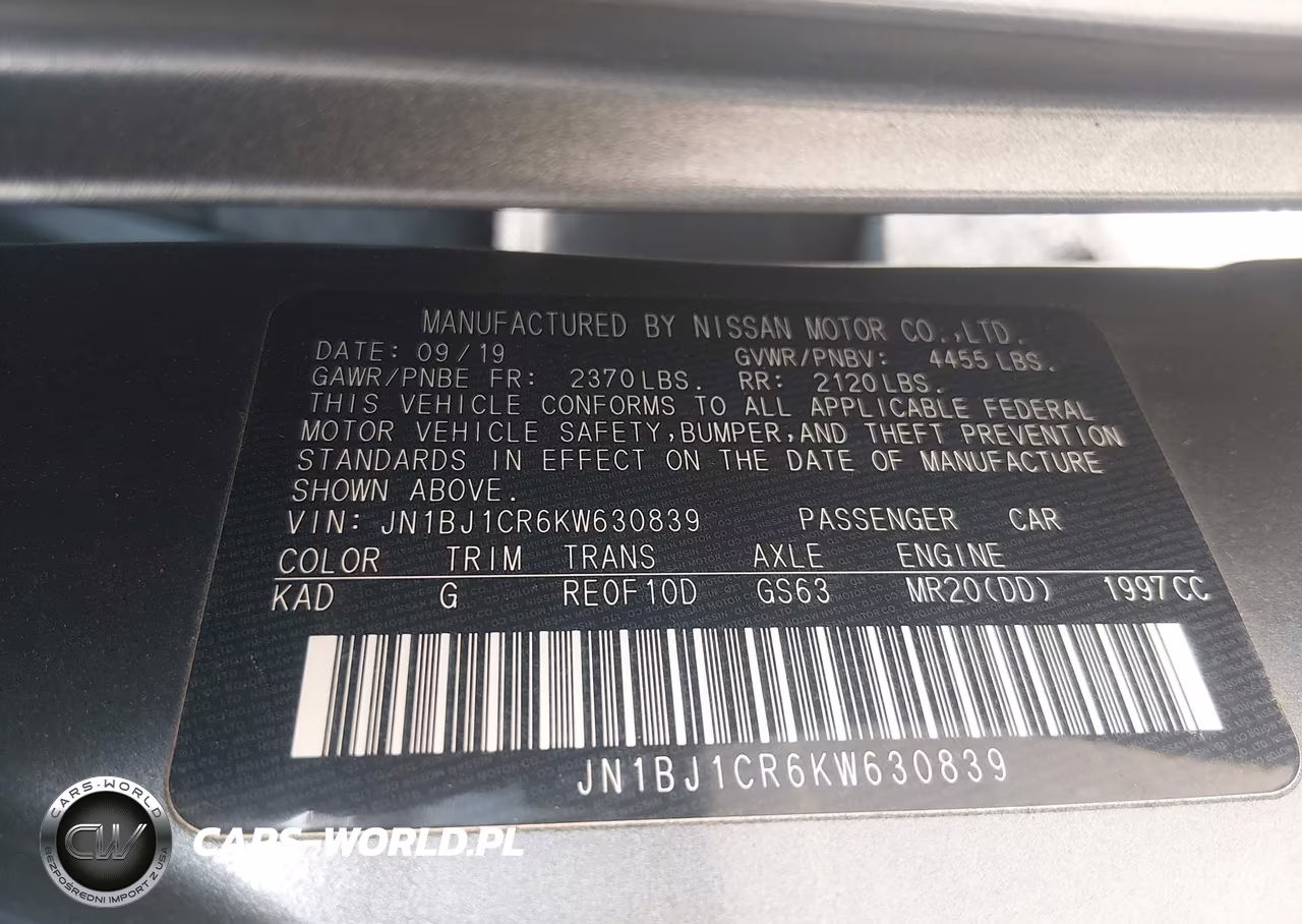 2019 Nissan Rogue Sport Sv VIN:JN1BJ1CR6KW630839 - 9