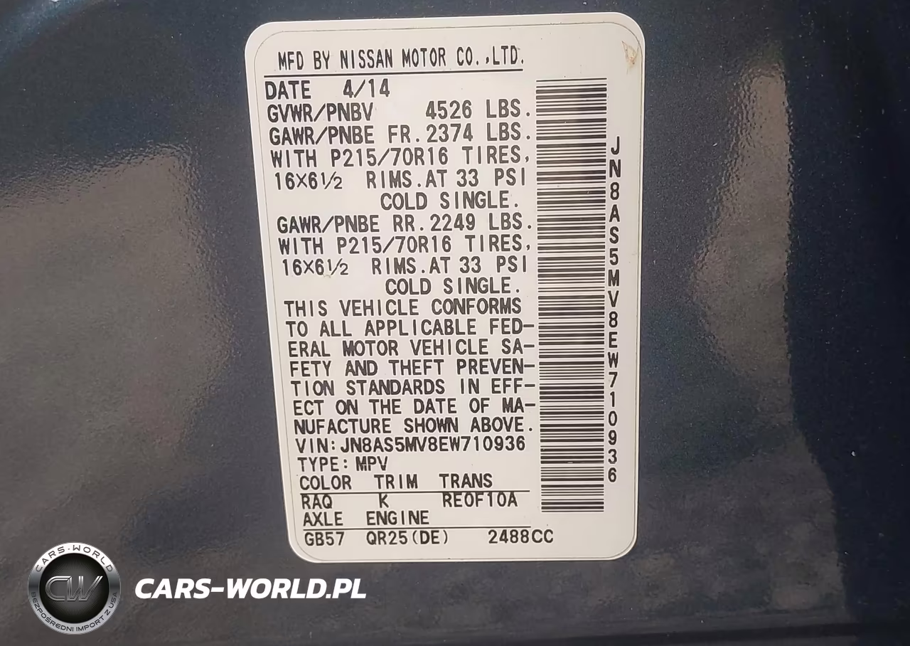 2014 Nissan Rogue Select S VIN:JN8AS5MV8EW710936 - 9
