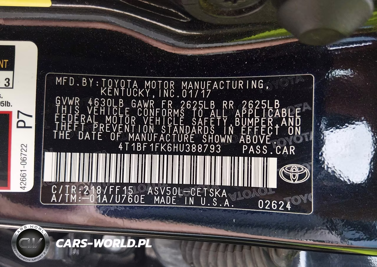 2017 Toyota Camry Se VIN:4T1BF1FK6HU388793 - 9