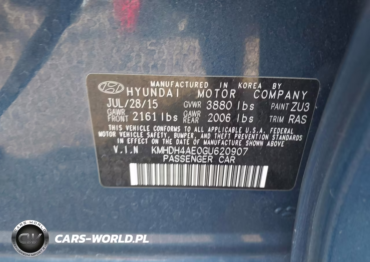2016 Hyundai Elantra Limited VIN:KMHDH4AE0GU620907 - 9