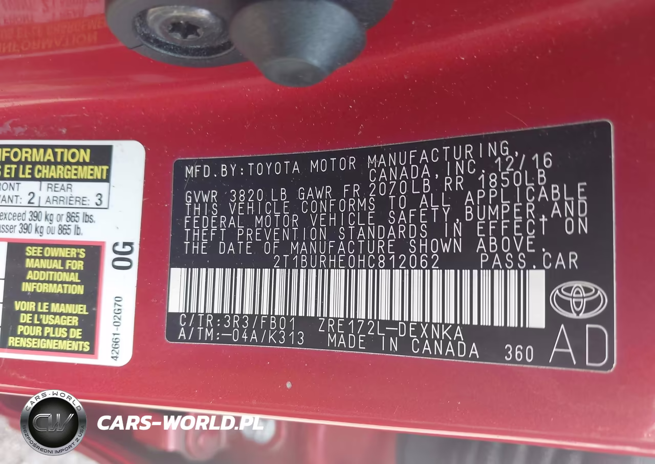 2017 Toyota Corolla Le VIN:2T1BURHE0HC812062 - 9