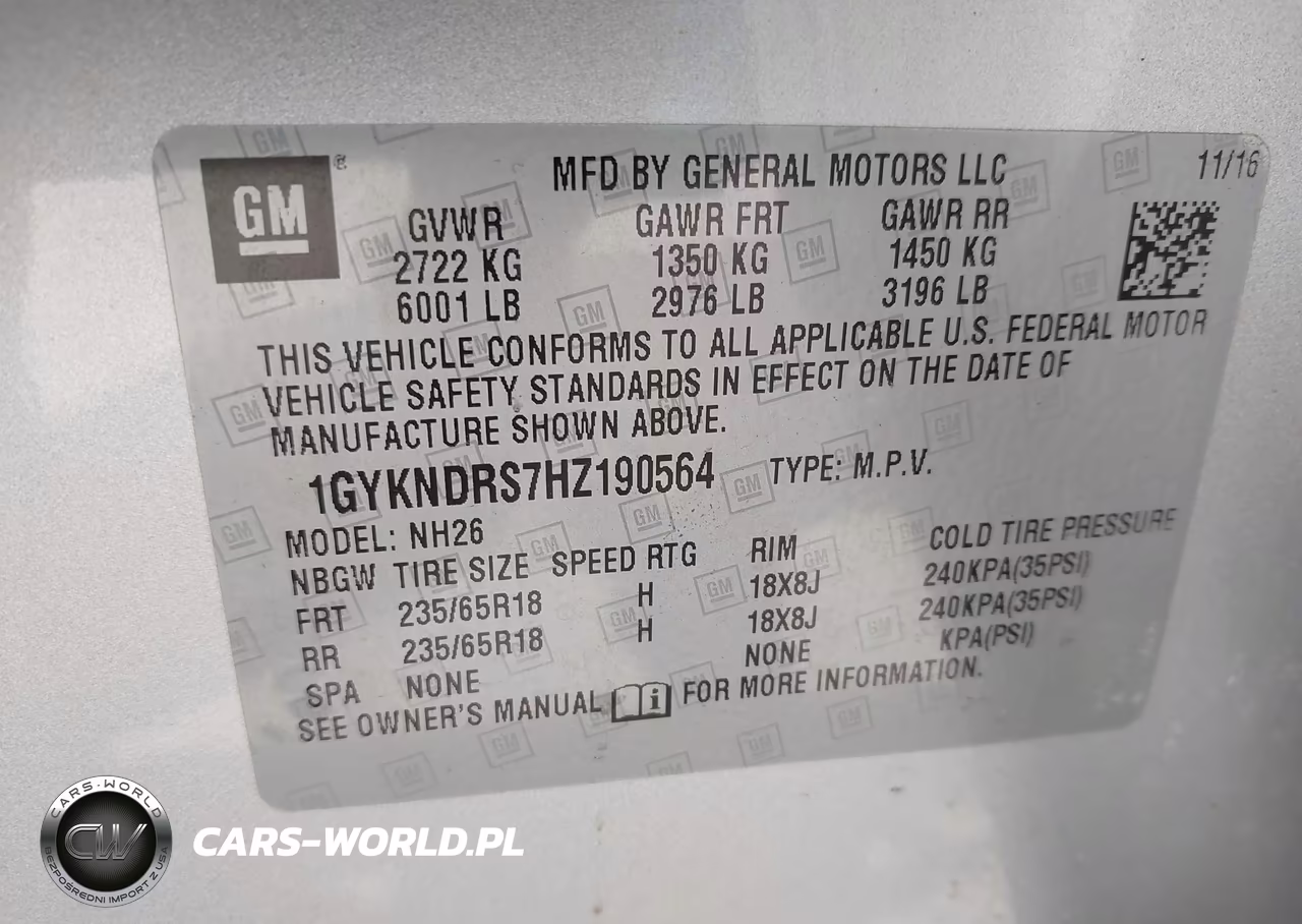 2017 Cadillac Xt5 Luxury VIN:1GYKNDRS7HZ190564 - 9