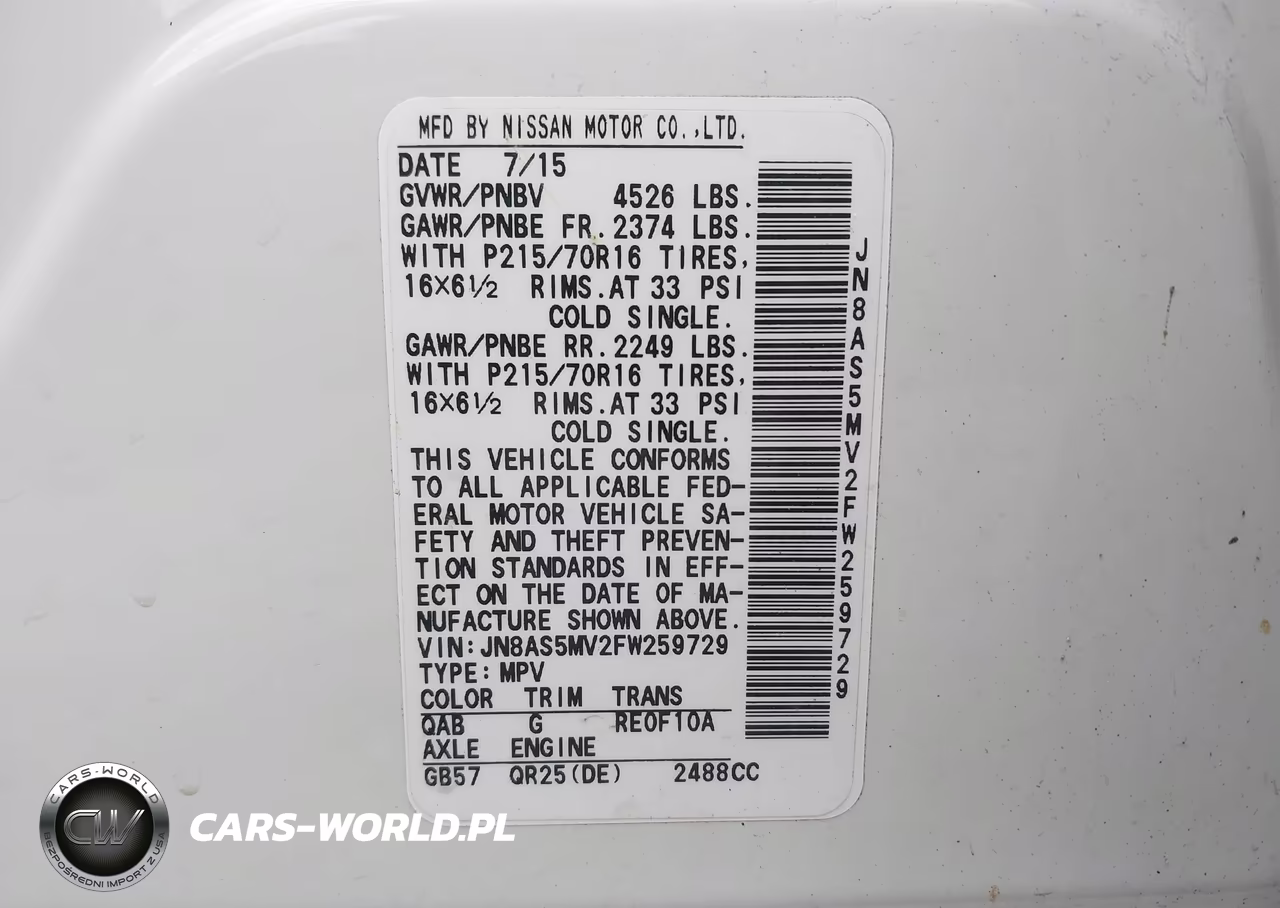 2015 Nissan Rogue Select S VIN:JN8AS5MV2FW259729 - 9