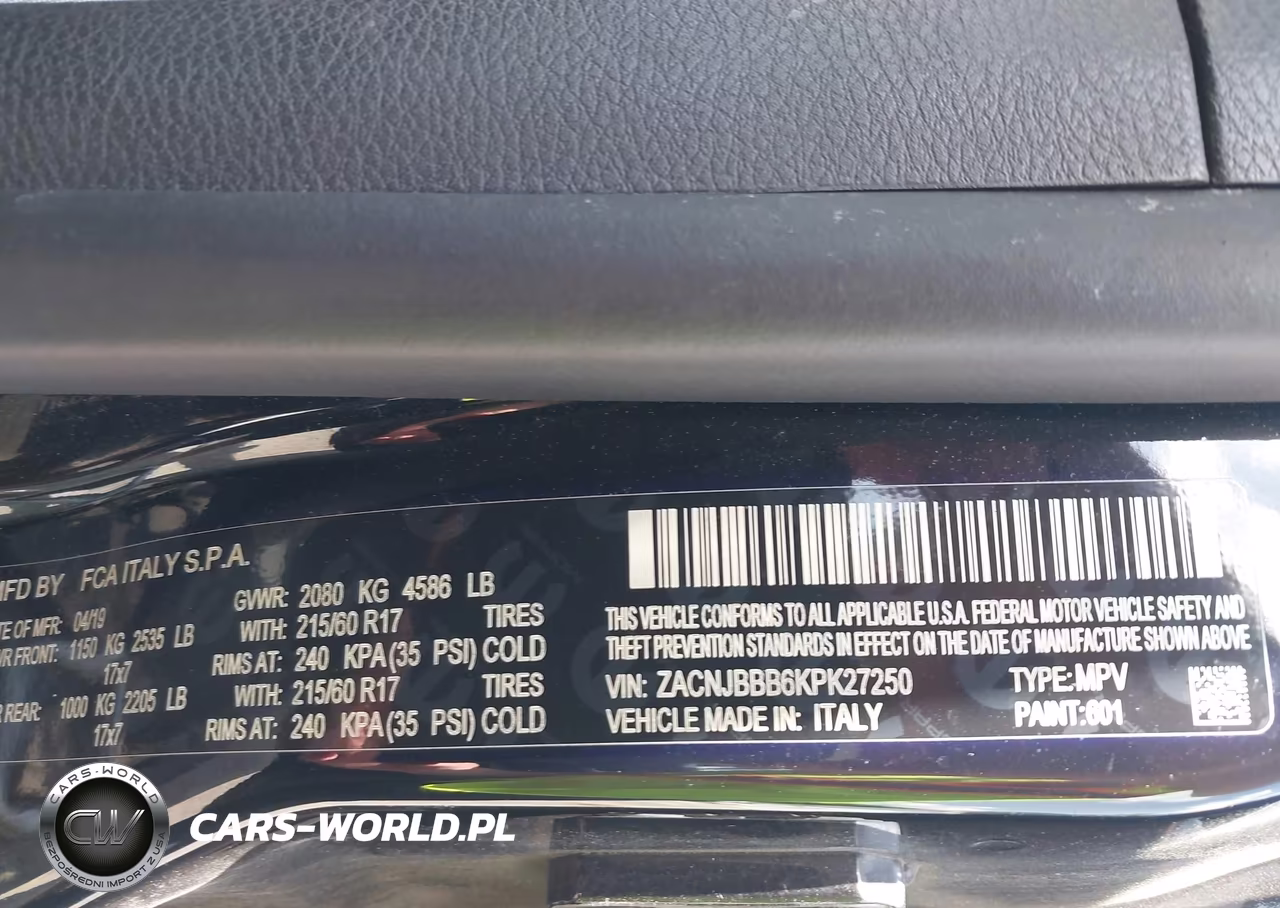 2019 Jeep Renegade Altitude 4X4 VIN:ZACNJBBB6KPK27250 - 9