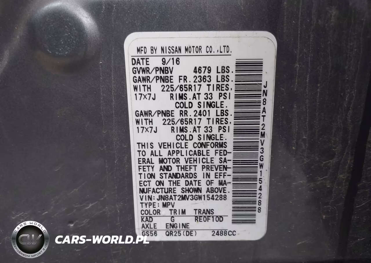 2016 Nissan Rogue S VIN:JN8AT2MV3GW154288 - 9