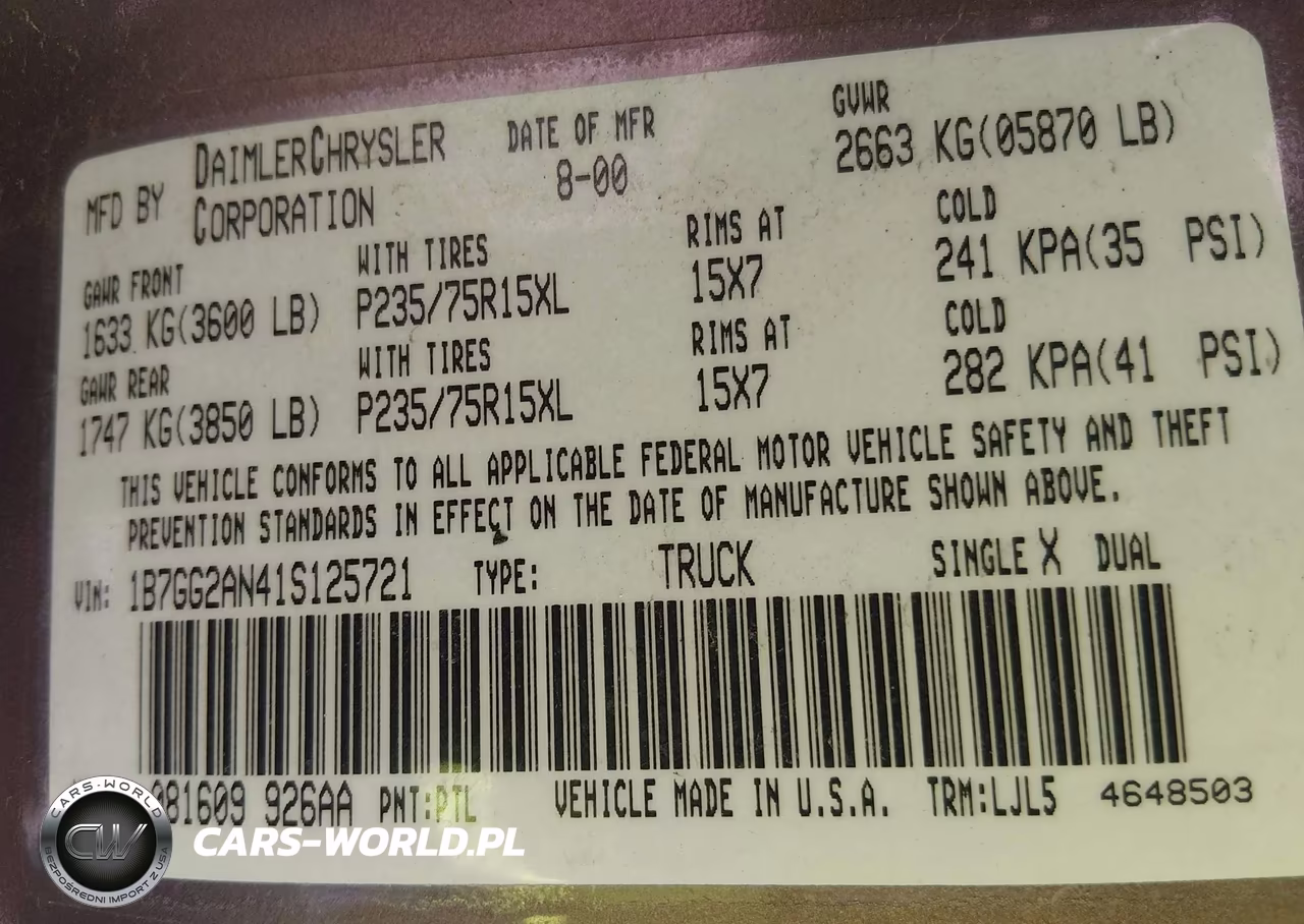 2001 Dodge Dakota Slt-Sport VIN:1B7GG2AN41S125721 - 9