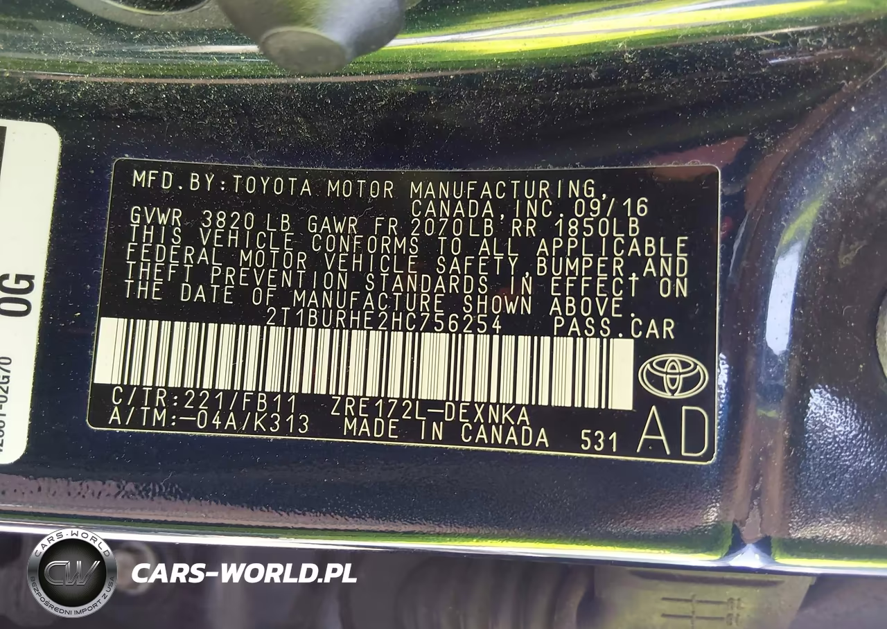 2017 Toyota Corolla Le VIN:2T1BURHE2HC756254 - 9