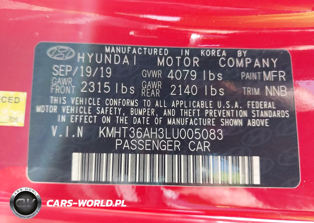 2020 Hyundai Veloster N VIN:KMHT36AH3LU005083 - 9
