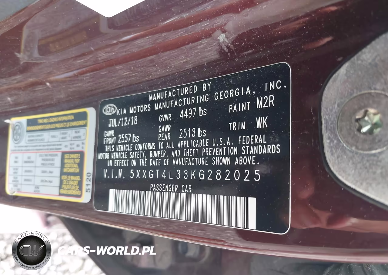 2019 Kia Optima Lx VIN:5XXGT4L33KG282025 - 9
