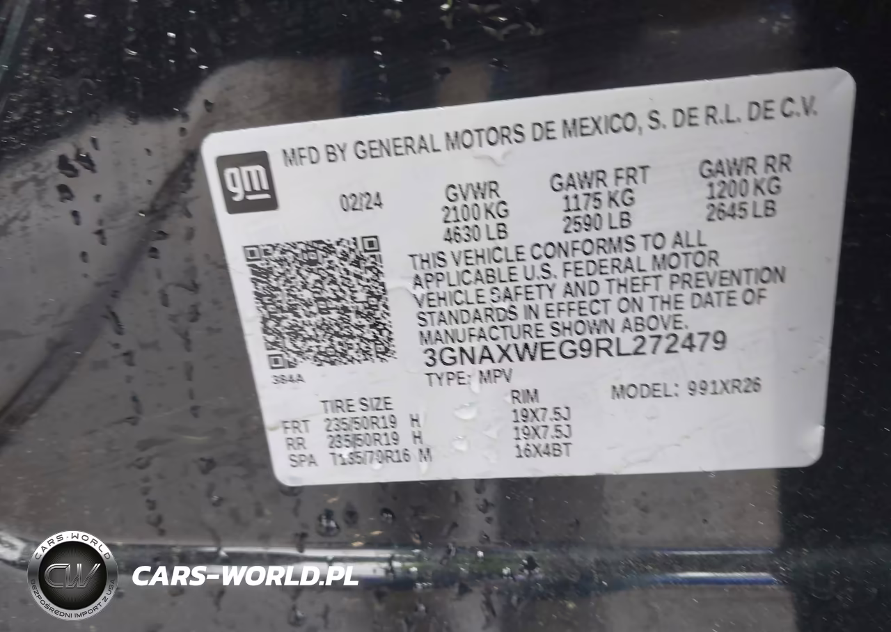 2024 Chevrolet Equinox Awd Rs VIN:3GNAXWEG9RL272479 - 9