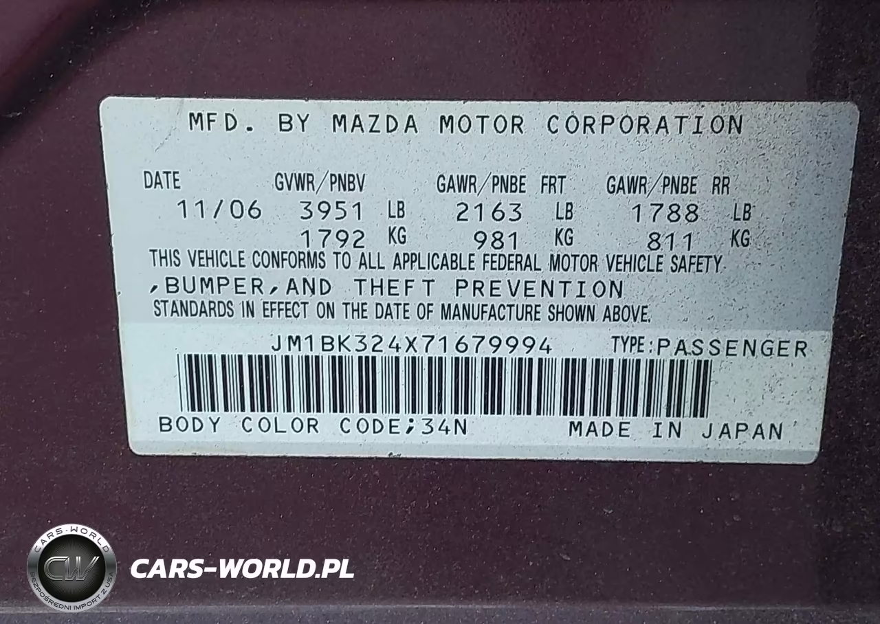 2007 Mazda Mazda3 S Grand Touring VIN:JM1BK324X71679994 - 9