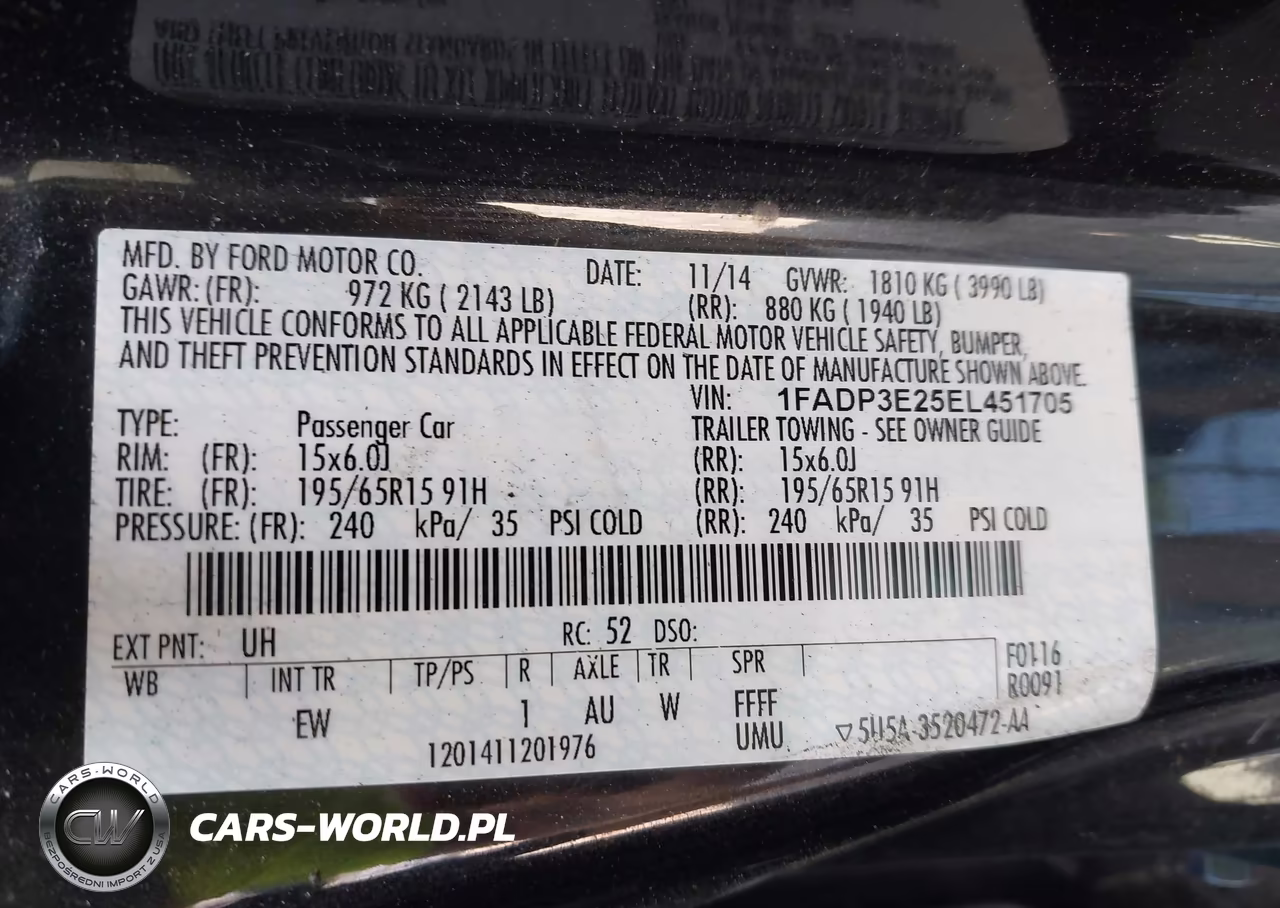 2014 Ford Focus S VIN:1FADP3E25EL451705 - 9