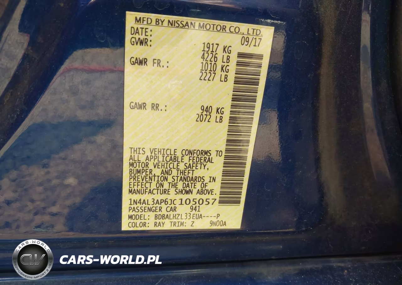 2018 Nissan Altima 2.5 Sr VIN:1N4AL3AP6JC105057 - 9