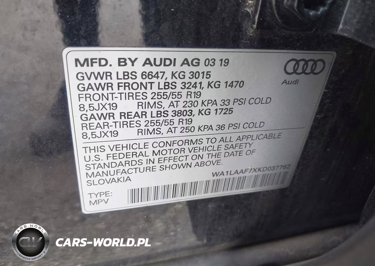2019 Audi Q7 55 Premium-55 Se Premium VIN:WA1LAAF7XKD037762 - 9