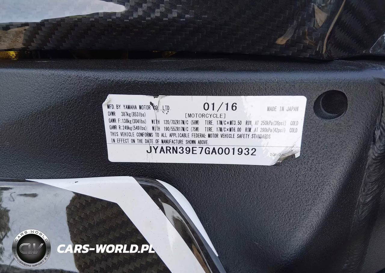 2016 Yamaha Yzfr1 VIN:JYARN39E7GA001932 - 10