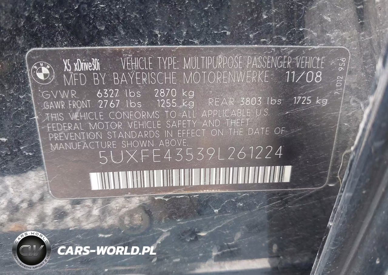 2009 BMW X5 xDrive30I VIN:5UXFE43539L261224 - 9