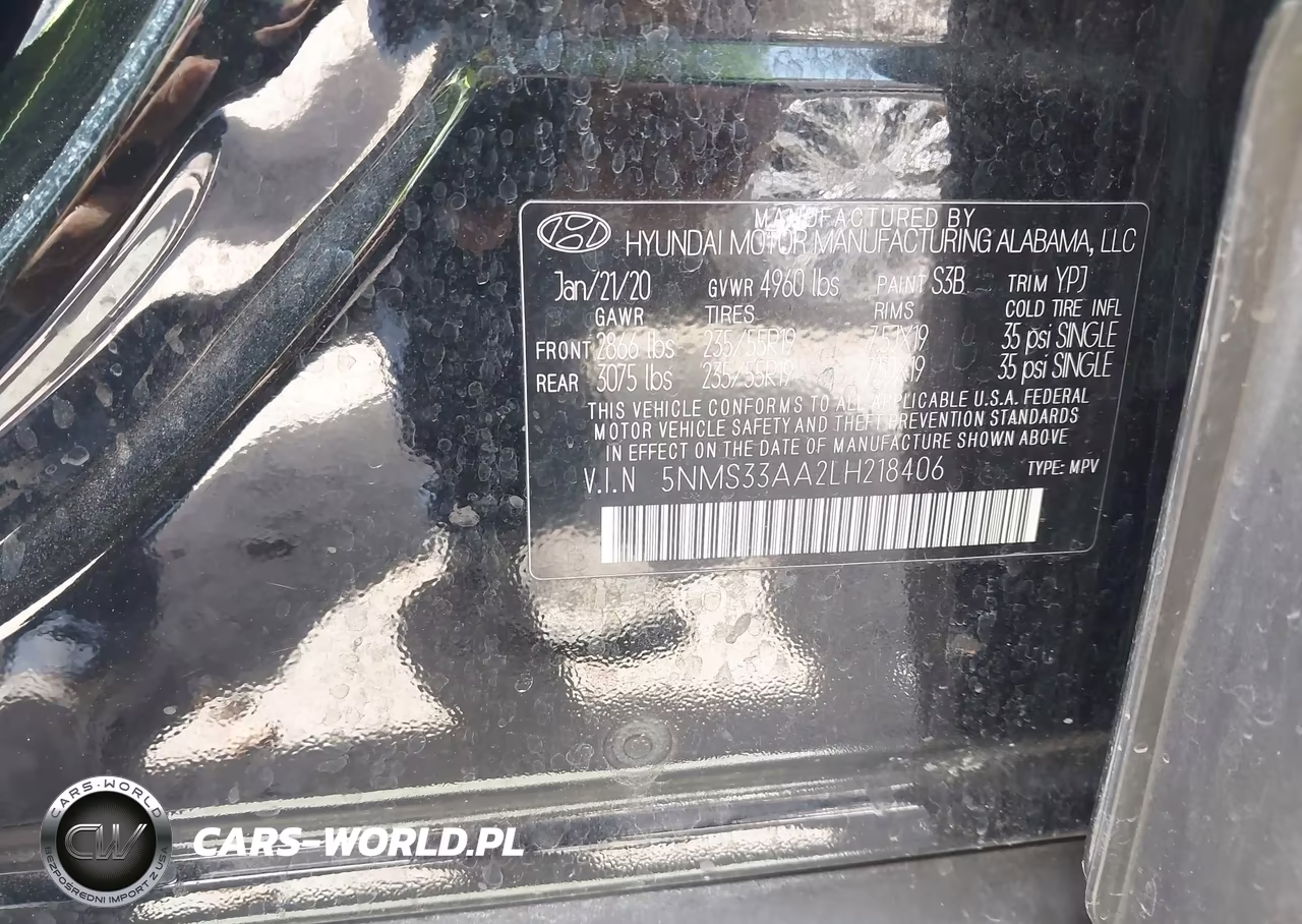 2020 Hyundai Santa Fe Sel 2.0T VIN:5NMS33AA2LH218406 - 9