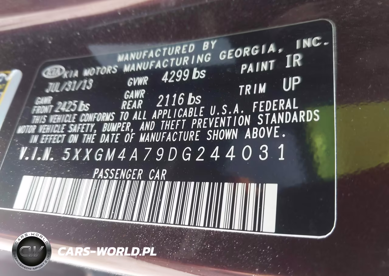 2013 Kia Optima Lx VIN:5XXGM4A79DG244031 - 9