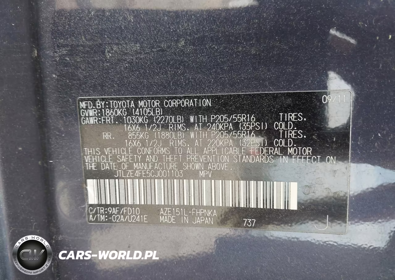 2012 Scion Xb VIN:JTLZE4FE5CJ001103 - 9